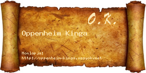 Oppenheim Kinga névjegykártya